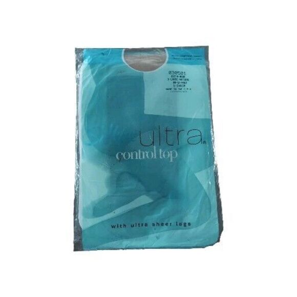 Silkies Accessories - Silkies Ultra Control Top, sheer legs 2004 nylon hose XL Natural Queen Nude Vtg